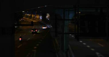 en natt miniatyr- trafik sylt på de stad gata i tokyo video