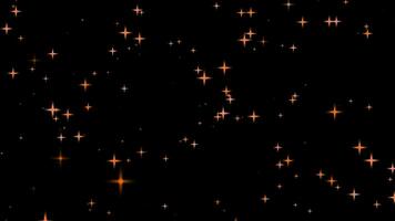 Motion graphics of the twinkle glitter star sparkling behind black background video