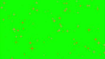 Motion graphics of the twinkle glitter star sparkling behind green background video