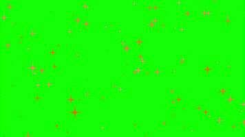 Motion graphics of the twinkle glitter star sparkling behind green background video