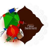 contento makar sankranti indio festival decorativo antecedentes diseño vector