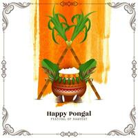 Happy Pongal Indian harvest festival background design vector