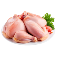 AI generated Whole raw chicken on a transparent background. png