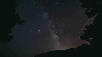 temps laps de en mouvement galaxie laiteux façon dans étoilé ciel. video