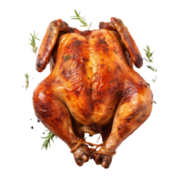 ai généré rôti poulet, transparent sur une transparent Contexte. png