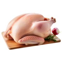 ai généré Frais brut poulet sur une transparent Contexte. png