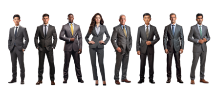 AI generated Collection set of business team on white transparent background. png