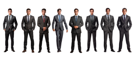 AI generated Collection set of businessman on white transparent background. png