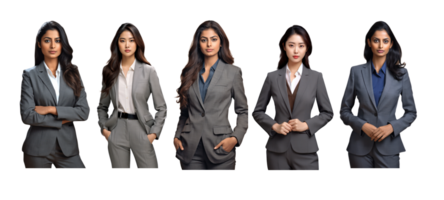 AI generated Collection set of business asia woman team on white transparent background. png