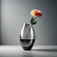 AI generated Vase Glass Modern white Vase Flower Minimalistic interior decor. ai generative photo