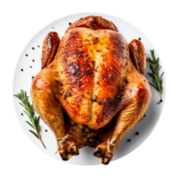 ai généré rôti poulet, transparent sur une transparent Contexte. png