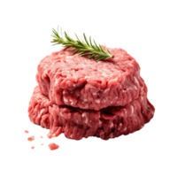 AI generated Minced meat steack butcher on a transparent background. png