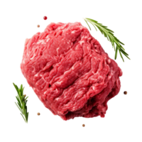 ai generato tritato carne bistecca macellaio su un' trasparente sfondo. png