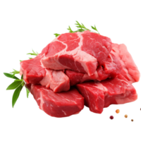 ai généré brut du boeuf Couper Viande sur une transparent Contexte. png