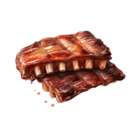 AI generated Grill pork beef ribs on a transparent background. png