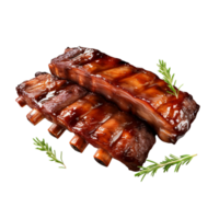 AI generated Grill pork beef ribs on a transparent background. png