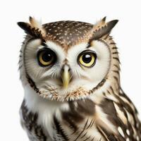 AI generated cute owl isolated on white background. ai generative photo