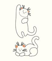 Cute cat vector icon art. simple cartoon doodle cat icon arts