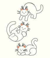 linda gato vector icono Arte. sencillo dibujos animados garabatear gato icono letras