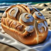 AI generated Delicious Seaside Sourdough Symphony Bread. ai generative photo