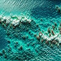 AI generated Illustration about, top view clear ocean water texture. ai generative photo