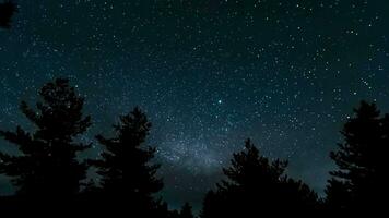 Zeit Ablauf von ziehen um Galaxis milchig Weg im sternenklar Himmel. video