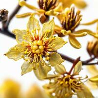 AI generated Close up Witch Hazel isolated on white background. ai generative photo