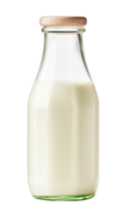 AI generated Traditional glass milk bottle on a transparent background. png