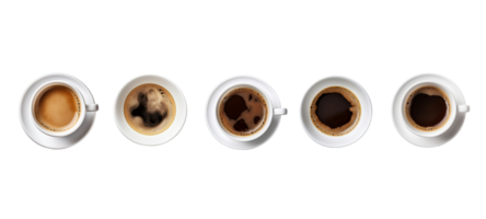 ai gerado conjunto do americano quente café com transparente fundo. png