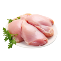 AI generated Whole raw chicken on a transparent background. png