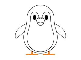 Baby penguin coloring page vector illustration