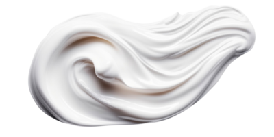 AI generated White cosmetic face creme, body lotion, BB CC cream texture material on transparent background. png