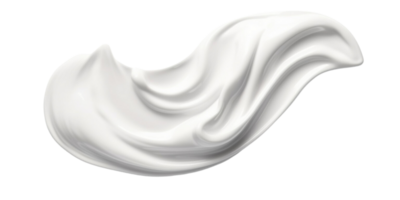 AI generated White cosmetic face creme, body lotion, BB CC cream texture material on transparent background. png