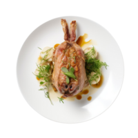 AI generated Delicious Rabbit Meat on a Clean on a transparent background. png