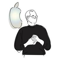 line art vector of Steve Jobs.