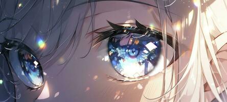 ai generado anime niña ojos fondos de pantalla foto