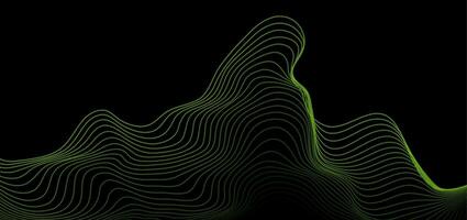 Green minimal wavy dotted lines abstract background vector