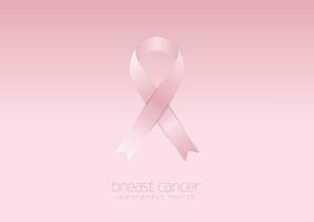 Breast cancer awareness month. Pink ribbon tape minimal background vector