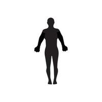 humano lleno cuerpo icono ilustraciones . negro siluetas de hombres y mujer en un blanco antecedentes. masculino y hembra género. figura de humano cuerpo. vector