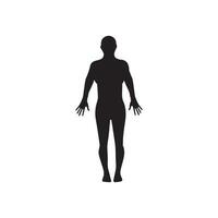 Human full body icon illustrations . Black silhouettes of men and women on a white background. Male and female gender. Figure of human body. vector