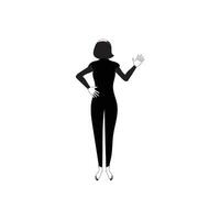 Human full body icon illustrations . Black silhouettes of men and women on a white background. Male and female gender. Figure of human body. vector