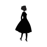 Man, Woman and kids standing silhouette. Group in formal dress. Shillouette romantic couple picture. Silhouettes of People. vector