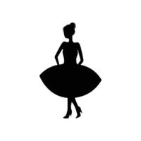 Man, Woman and kids standing silhouette. Group in formal dress. Shillouette romantic couple picture. Silhouettes of People. vector