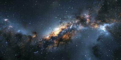 AI generated Night sky Universe filled with stars, nebula and galaxy. photo