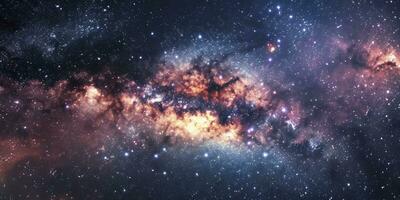 AI generated Night sky Universe filled with stars, nebula and galaxy. photo