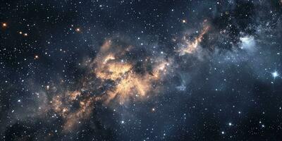 AI generated Stars and galaxy outer space sky night universe background. photo