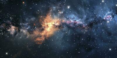 AI generated Stars and galaxy outer space sky night universe background. photo