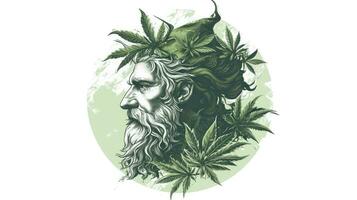 AI generated The god of cannabis in style of Albrecht Drer and Francisco photo