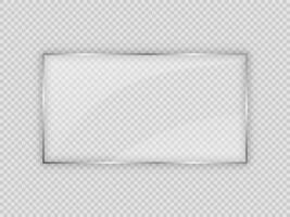 Glass plate in rectangular frame vector