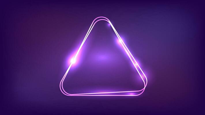 Neon double frame with shining effects
